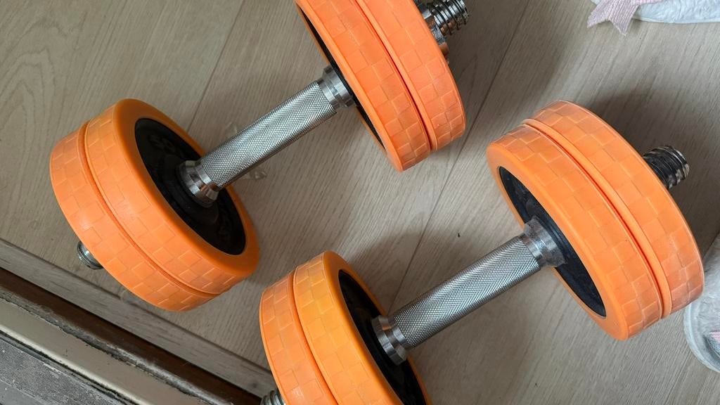 Dumbbell gewichten Set, Sport en Fitness, Fitnessmaterialen, Ophalen, Zo goed als nieuw, Dumbbell