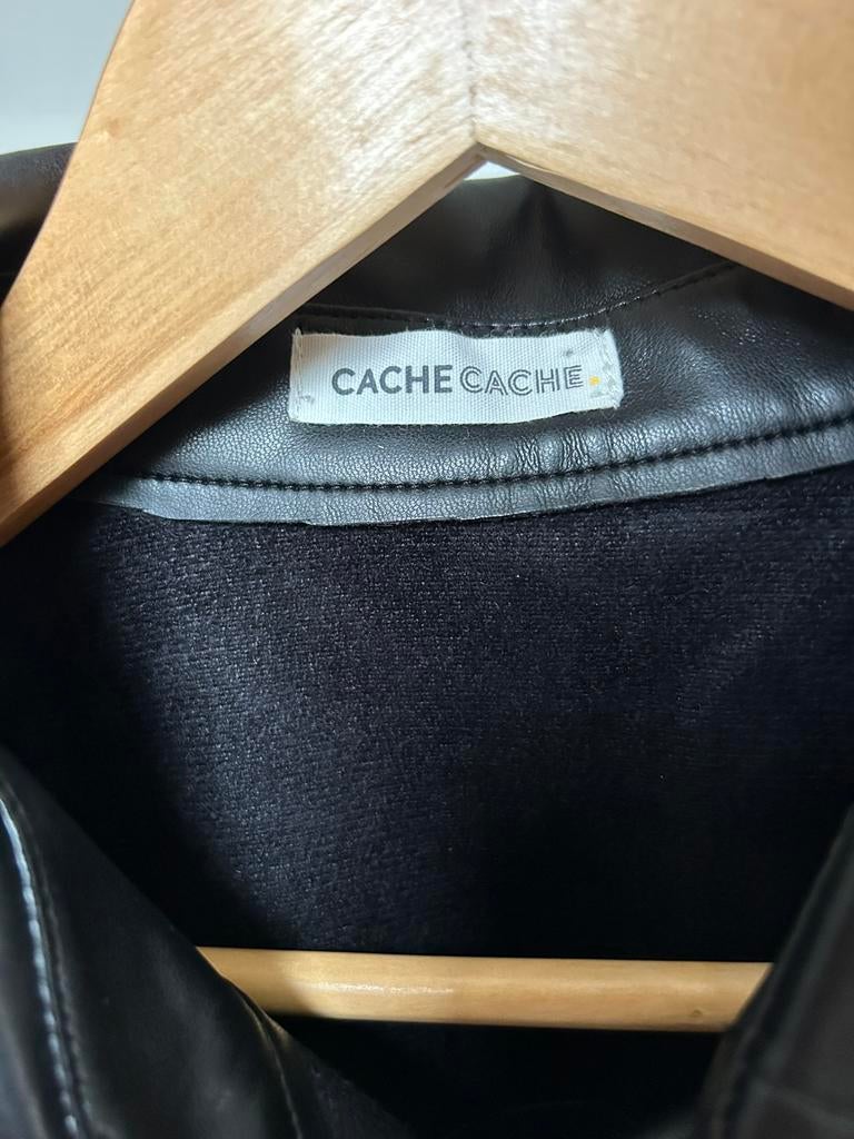 1- Leren jurkje Cahce Cache zwart, Kleding | Dames, Maat 38/40 (M), -, Zwart, -
