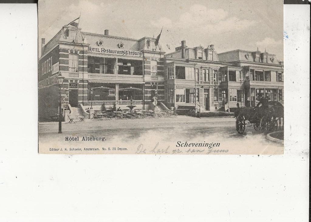 Scheveningen Gev Deynootweg Hotel Alteburg 13 aug 1901, Ophalen of Verzenden, Voor 1920, Gelopen, Zuid-Holland