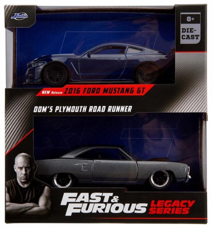 Jada Toys: Fast & Furious 2-Pack: 2016 Ford Mustang & Dom's, Hobby en Vrije tijd, Modelauto's | 1:32, Nieuw, Auto, Overige merken