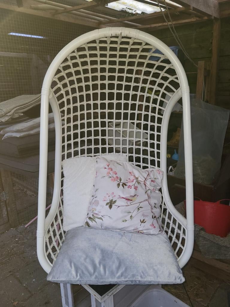 Witte hangstoel ( egg ), Huis en Inrichting, Ophalen, Wit, Riet of Rotan, Eén