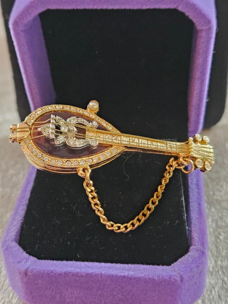 Vintage Russische Mandoline Broche, Ophalen of Verzenden