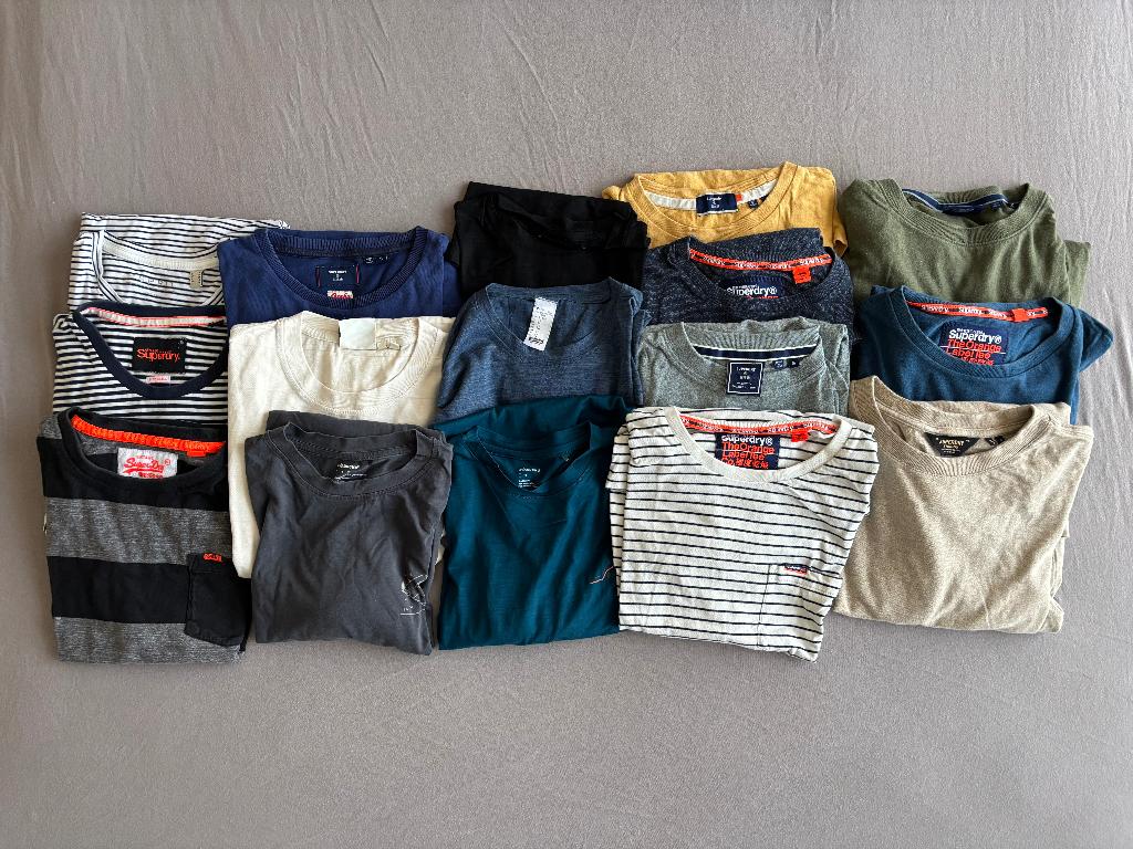 Superdry pakket: 9x T-shirts & 7 Longsleeves. MAAT S, Ophalen of Verzenden, Gedragen, Maat 46 (S) of kleiner