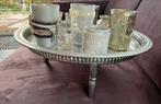 Dienblad op Pootjes met Vaasjes, Huis en Inrichting, Ophalen of Verzenden, Gebruikt, Rond, Metaal