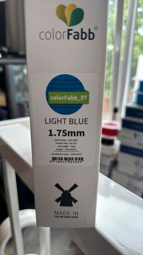 NIEUW! ColorFabb XT LightBlue filament – 750g – Topkwaliteit, Computers en Software, 3D-printerbenodigheden, Nieuw, Ophalen of Verzenden