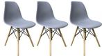Nieuwe 3x Eetkamerstoelen – Grijs – Houten Poten – Spotprijs, Hout, Mevsim Store, Drie, Nieuw