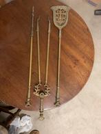 Antiek koperen haardstel, Huis en Inrichting, Haarden, Ophalen of Verzenden, Gebruikt, Houthaard