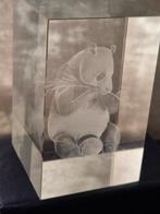Panda beeld 3D laser gegraveerd kristal blok lasergravure, Ophalen of Verzenden, Zo goed als nieuw, Dier
