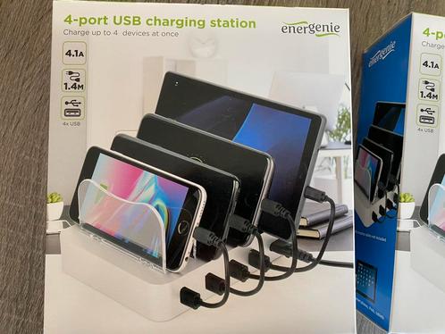4-POORT LAAD STATION TEGELIJK OPLADEN SAMSUNG IPHONE TABLET, Telecommunicatie, Mobiele telefoons | Telefoon-opladers, Zo goed als nieuw