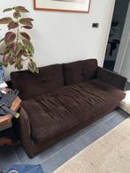 Bruine ribstof bank - 190cm breed, Huis en Inrichting, Banken | Bankstellen, Ophalen, Gebruikt, 150 tot 200 cm, Driepersoons