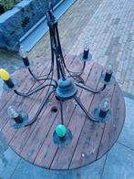 Kroonluchter voor veranda. 8 lichtbronnen., Huis en Inrichting, Lampen | Kroonluchters, Gebruikt, Vintage, Metaal, Ophalen