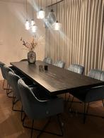 Moderne eettafel met 8 stoelen, Huis en Inrichting, Tafels | Eettafels, Ophalen, Overige materialen, Gebruikt, 50 tot 100 cm