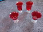 MOOIE RODE GLAZEN WINDLICHTEN EN RODE GLAZEN  VAZEN, Ophalen of Verzenden, Zo goed als nieuw