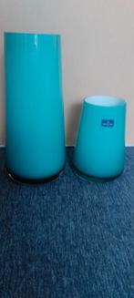 Villeroy en Boch Numa 2 vazen blauw, Blauw, Ophalen of Verzenden, Minder dan 50 cm, Glas