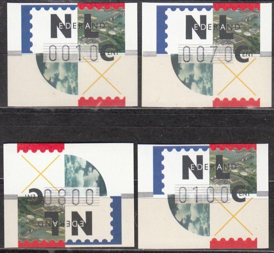 Nederland Automaatstroken AU31 Frama-strook 4 verschillende, Postzegels en Munten, Ophalen of Verzenden, Na 1940, Postfris
