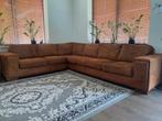 Hoekbank ECHT LEER cognac kleur 3m x 2,4m !!!!!!!!!!!!!!!!!, Huis en Inrichting, Banken | Bankstellen, Gebruikt, Hoekbank, Vierpersoons of meer
