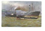 Duitsche Vrachtboot met sleepboot, Verzamelen, Verzenden, 1920 tot 1940, Ongelopen, Overige thema's