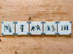 5 handgemaakte Makummer Tegeltjes Oud-Hollandse Kinderspelen, Ophalen
