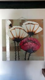 Canavas schilderij klaproos 60x60, Antiek en Kunst, Ophalen