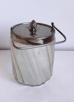 Antieke Friese draadglas koekjes-pot met deksel en hengsel, Ophalen