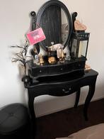 Zwarte Toilet Tafel met Spiegel, Huis en Inrichting, Ophalen, Gebruikt, 100 tot 150 cm, 50 tot 100 cm