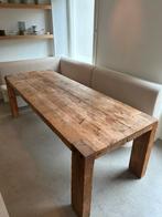 Massieve houten eettafel – 245 x 90 x 78 cm, Huis en Inrichting, Tafels | Eettafels, Eikenhout, 200 cm of meer, Zo goed als nieuw