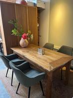 Rustieke eiken houten tafel (180x90), Ophalen, Eikenhout, 50 tot 100 cm, Zo goed als nieuw