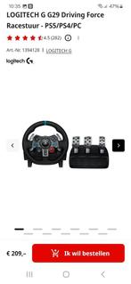 Logitech Playstation stuur, pedalen en shifter, Spelcomputers en Games, Spelcomputers | Sony PlayStation 4, Ophalen of Verzenden