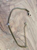 Goudkleurige Schakelarmband met Zirconia, Nieuw, Ophalen of Verzenden, Met edelsteen, Goud