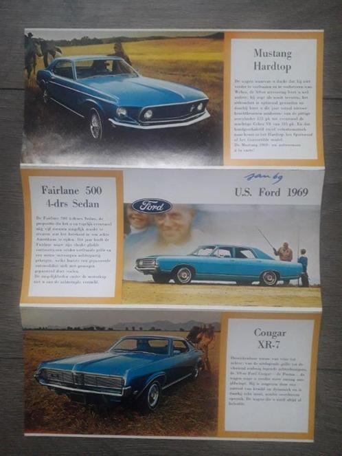 FORD US 1969 met Mustang Hardtop 7 ltr, Fairlane  Cougar XR7, Boeken, Auto's | Folders en Tijdschriften, Zo goed als nieuw, Ford