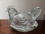 Vintage glazen schaaltje kip, Antiek en Kunst, Ophalen of Verzenden