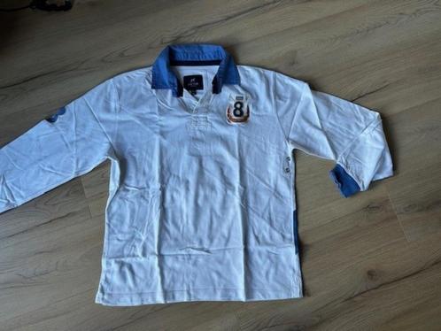 Wit blauw rugby polo shirt Sacoor Mt XL, Kleding | Heren, Truien en Vesten, Zo goed als nieuw, Maat 56/58 (XL), Wit, Verzenden