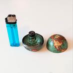 Antiek Reisinktpotje in Blikken Globe Wereldbol Inktpot, Antiek en Kunst, Verzenden