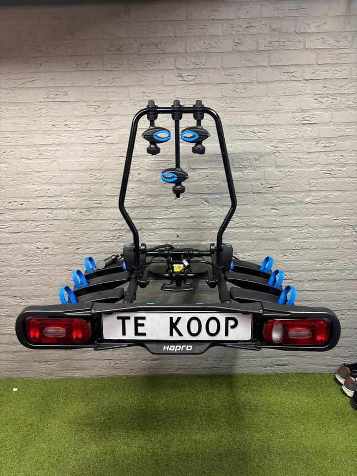 NETTE HAPRO ATLAS PREMIUM 3(elek)fietsen65kg/kantelb/klik&go, Auto diversen, Fietsendragers, Zo goed als nieuw, Trekhaakdrager