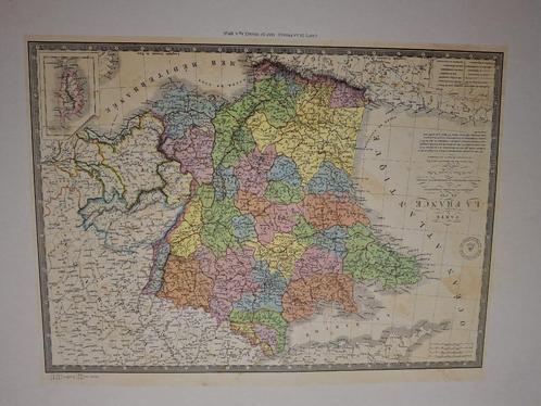 verzameling oude landkaarten, Boeken, Atlassen en Landkaarten, Gelezen, Landkaart, Frankrijk, 1800 tot 2000, Ophalen of Verzenden