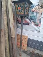 Antieke Tuin Lantaarn vintage glas in lood, Ophalen, Gebruikt, Staande lamp, 50 tot 250 watt