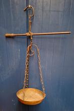 Antieke balans / unster / weegschaal met messing schaal, Ophalen of Verzenden