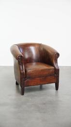 Comfortabele schapenleren clubfauteuil met mooie kleuren, Huis en Inrichting, Fauteuils, Ophalen, Gebruikt, ., Klassiek
