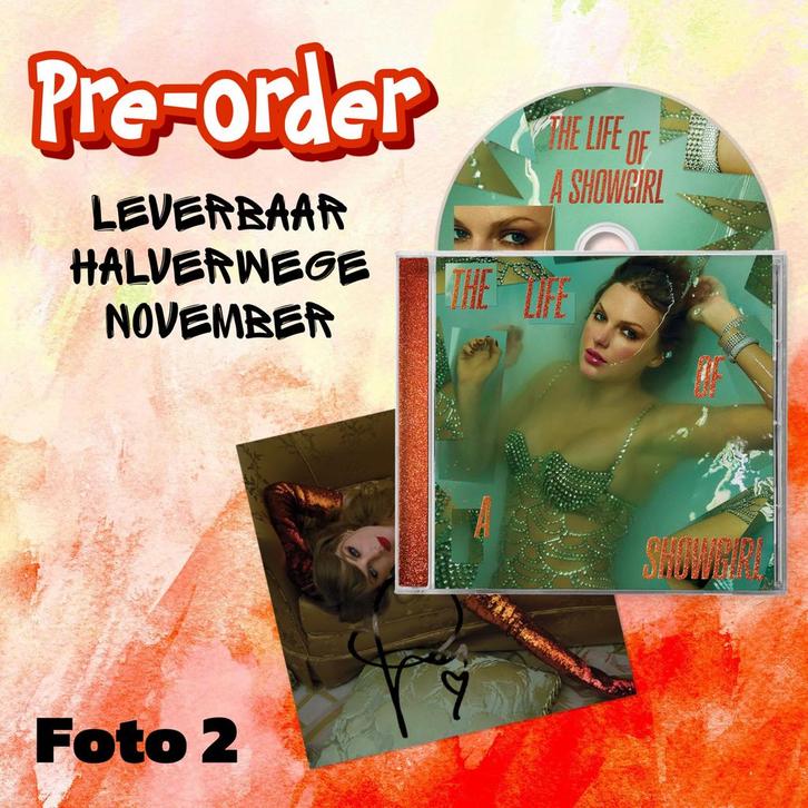 Taylor Swift Life of a Showgirl Signed CD Foto 2 gesigneerd, Cd's en Dvd's, Cd's | Pop, Zo goed als nieuw, 2000 tot heden, Ophalen of Verzenden