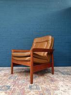 Vintage Deense Fauteuil, Huis en Inrichting, Fauteuils, Ophalen, Gebruikt, 50 tot 75 cm, Hout