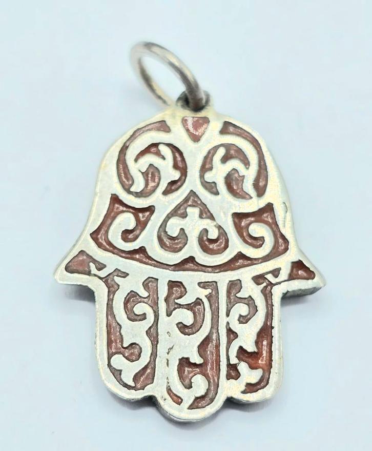 Zilveren Hanger Hand van Fatima, Sieraden, Tassen en Uiterlijk, Kettinghangers, Zo goed als nieuw, Zilver, Zilver, Verzenden