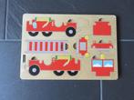 Houten inleg puzzel brandweer, Nathan 3dim bouw model, 7 d, 10 tot 50 stukjes, Van hout, 4 tot 6 jaar, Gebruikt