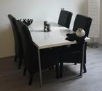 Hoogglans witte eettafel *MOET ZSM WEG*, Huis en Inrichting, Complete eetkamers, Ophalen, Zo goed als nieuw, 4 tot 6 stoelen