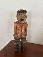 Houten Beeld Man met Pet - Handgesneden Vintage Decoratie, Ophalen