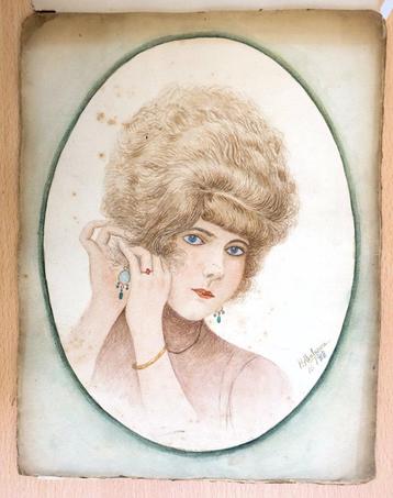 A380 H. ABAHOUNI 1918 Dame met oorbellen beschikbaar voor biedingen