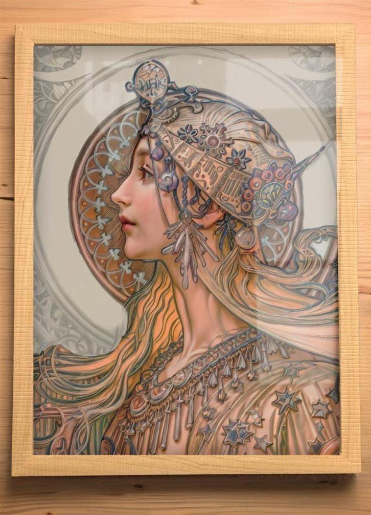 [Poster in Frame] Alphonse Mucha Zodiac 1900, Verzamelen, Posters, Nieuw, Film en Tv, A1 t/m A3, Ophalen of Verzenden