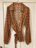 Tessa Koops wikkelblouse met bloemenprint - Maat L, Maat 42/44 (L), Oranje, Ophalen of Verzenden, Zo goed als nieuw