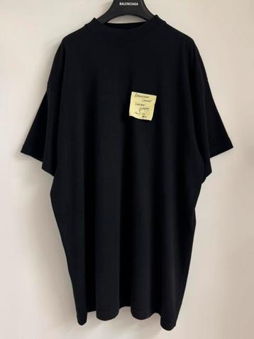 Balenciaga Sticky Note T-Shirt Zwart Oversized Maat 3 beschikbaar voor biedingen