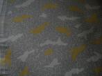 10 Mtr. nieuwe grijs/wit/gele katoenen gordijnstof,Decorette, Nieuw, Grijs, 100 tot 150 cm, Ophalen of Verzenden