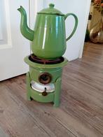 Emaille petroleumstelletje met koffiepot., Antiek en Kunst, Antiek | Emaille, Ophalen of Verzenden